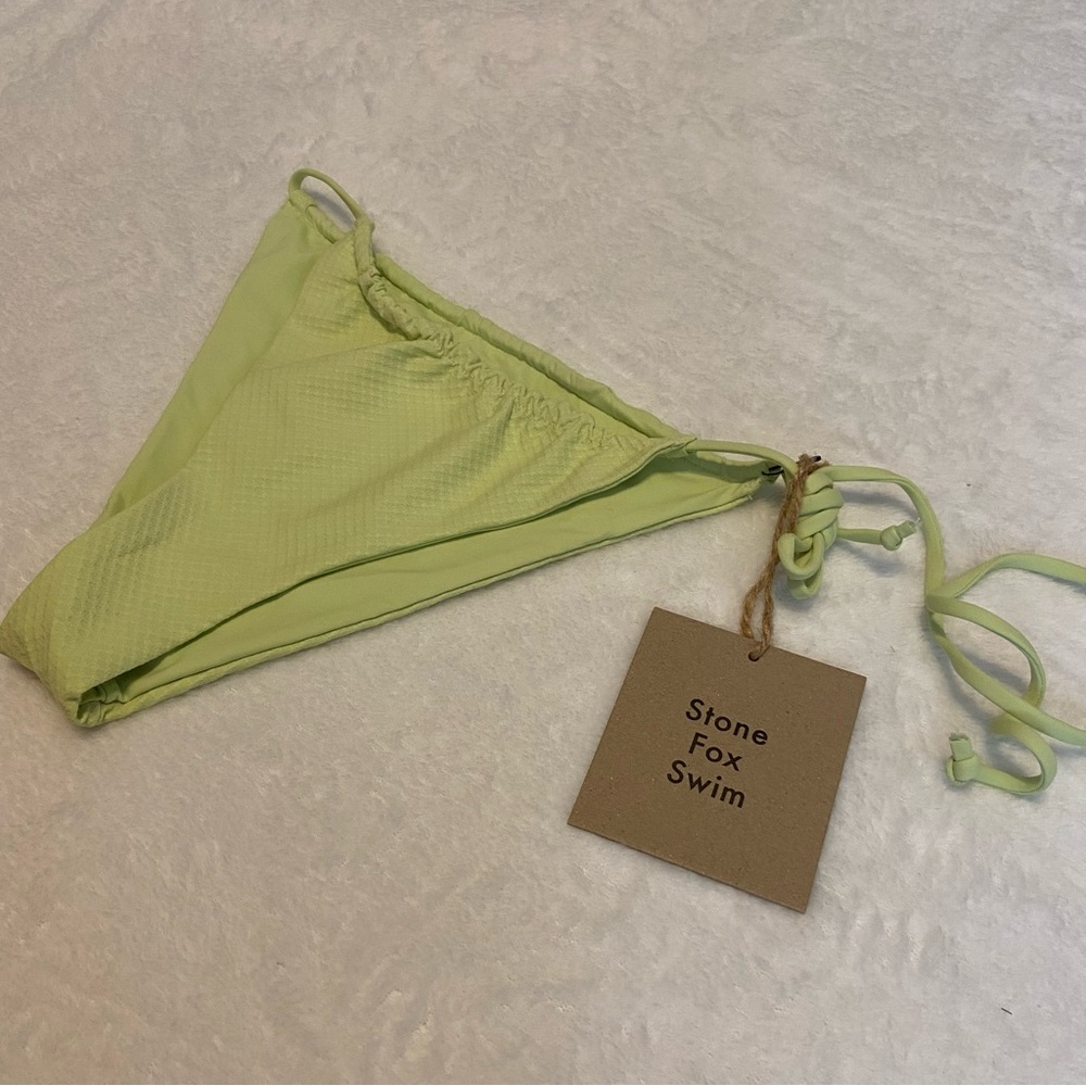 NWT Stone Fox Swim Lime River String Scrunch Bikini Bottom